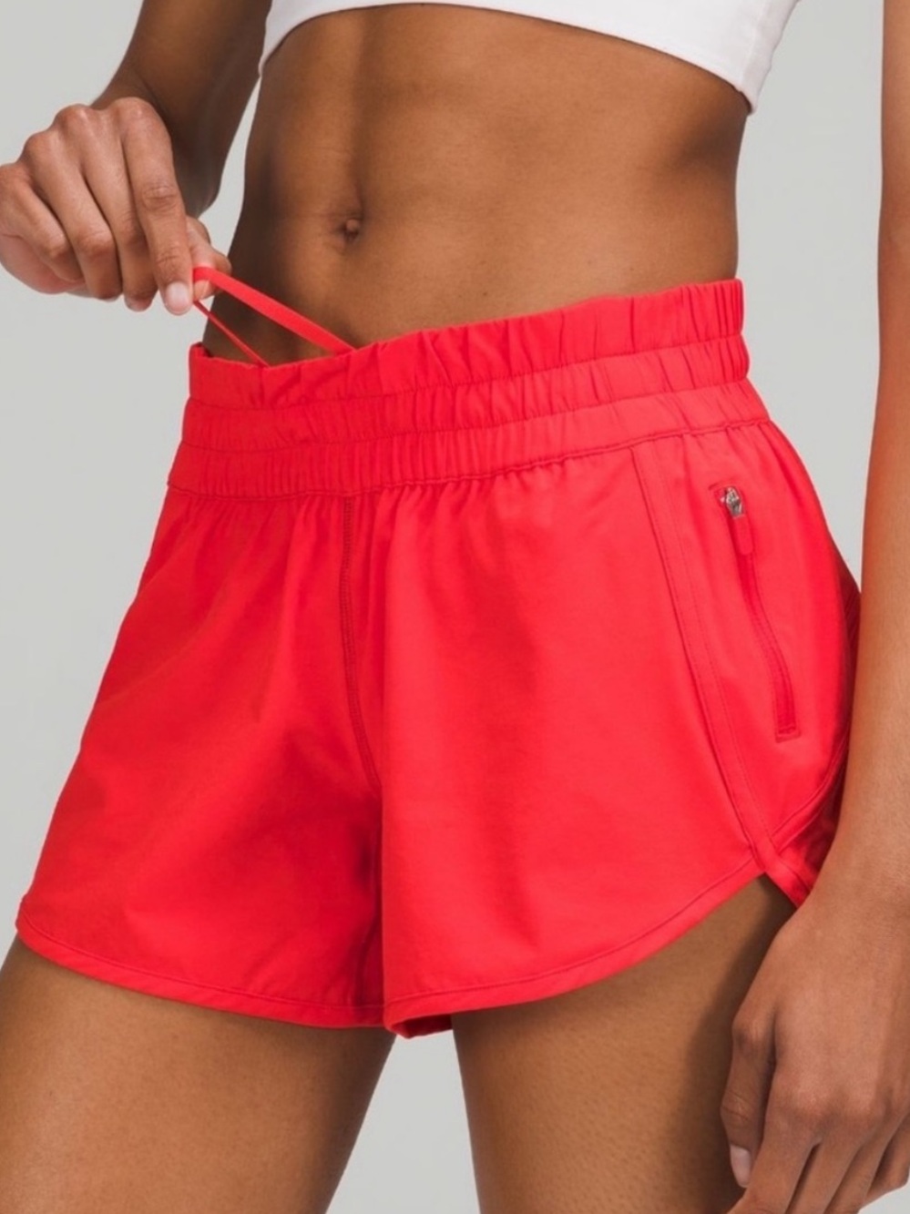 lululemon athletica Bright Red tracker Running Shorts 34777